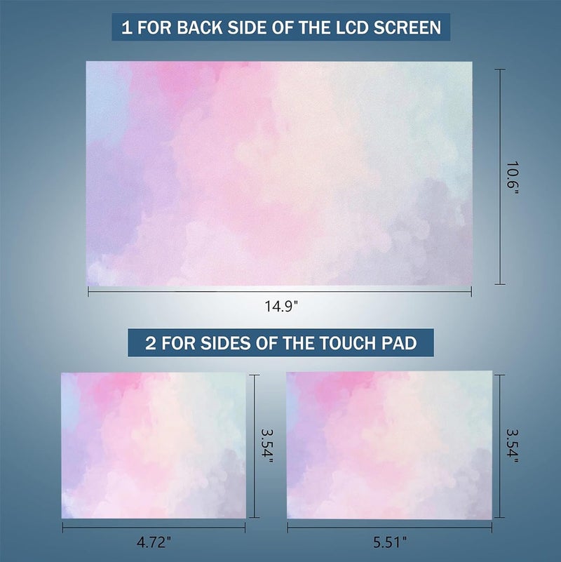 AORTDES Laptop Skin Sticker Decal 15-15.6 Inches, Universal Reusable Vinyl Sticker for 12.1 13 13.3 14 15.4 Inches Netbook/Notebook PC, Waterproof & Scratch-Resistant (Colorful Clouds) - Image 2